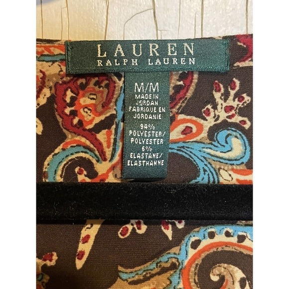 Lauren Ralph Lauren Dress Women Medium Colorful Paisley Sleeveless Stretch - Picture 2 of 8